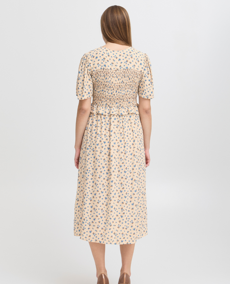 Atelier Reve Feline Blue Floral Midi Dress