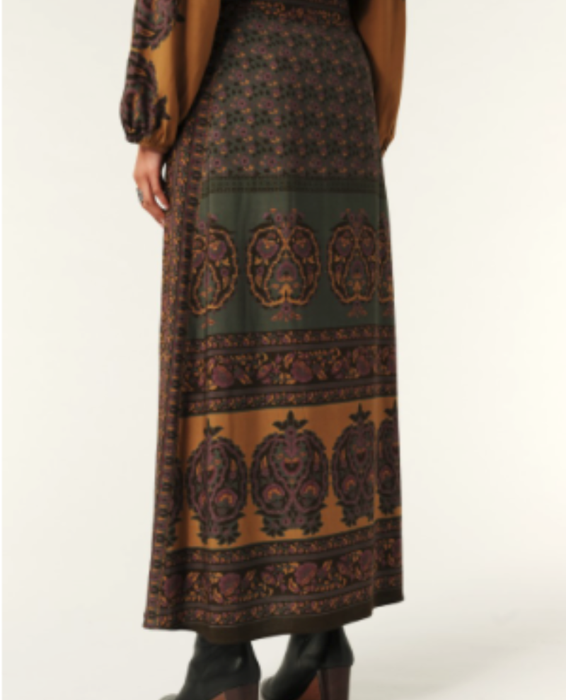 Ba&sh Bayro Chocolate Printed Maxi Skirt