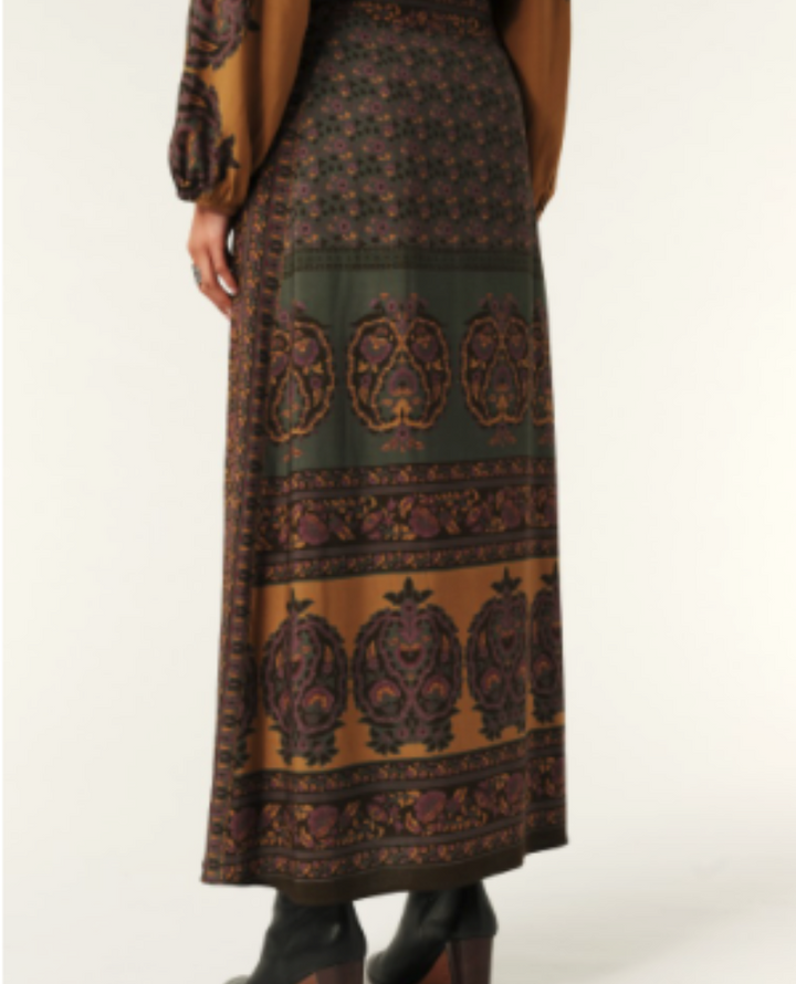 Ba&sh Bayro Chocolate Printed Maxi Skirt
