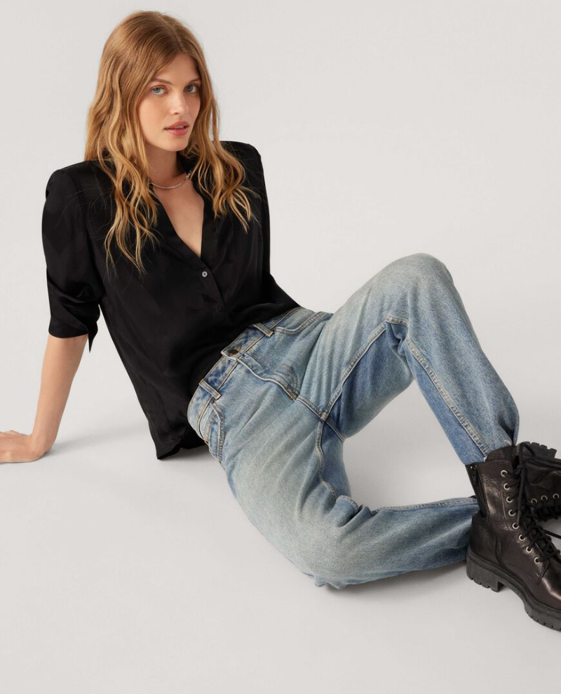 Ba&sh Betsey Carbone Grey Shirt