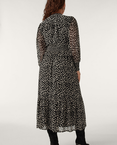 Ba&sh Bianca Black Spotty Midi Dress