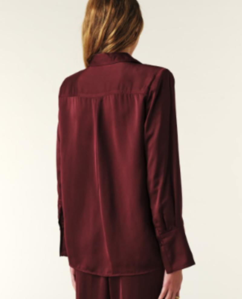 Ba&sh Canoli Prune Silky Shirt