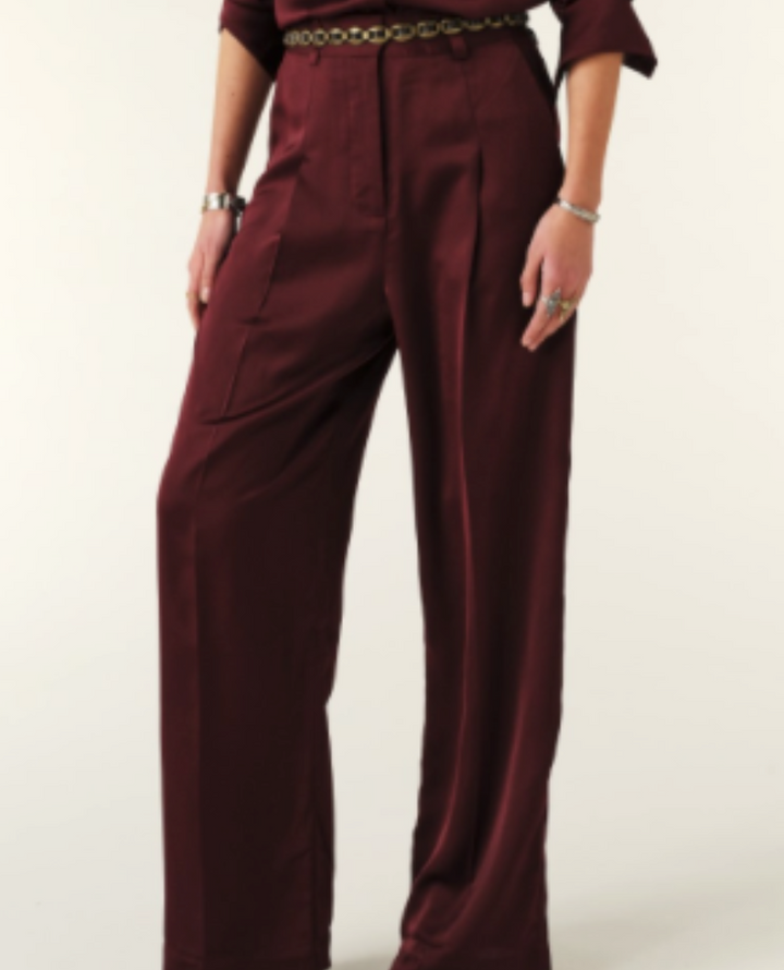 Ba&sh Charly Prune Silky Trousers