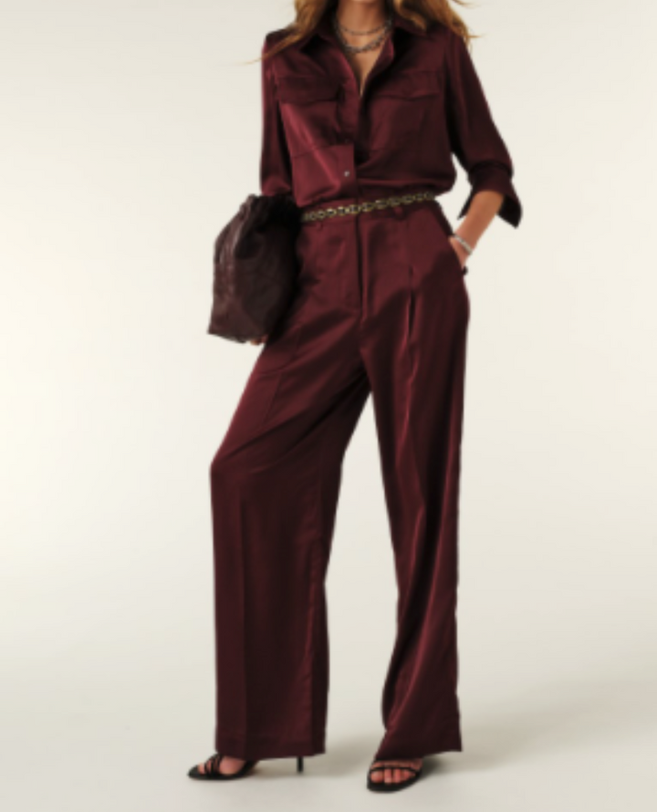 Ba&sh Charly Prune Silky Trousers