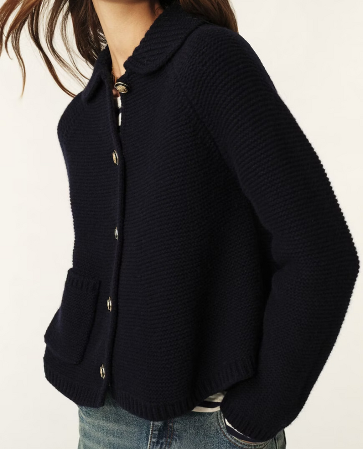 Ba&sh Gabriel Navy Blue Cradigan