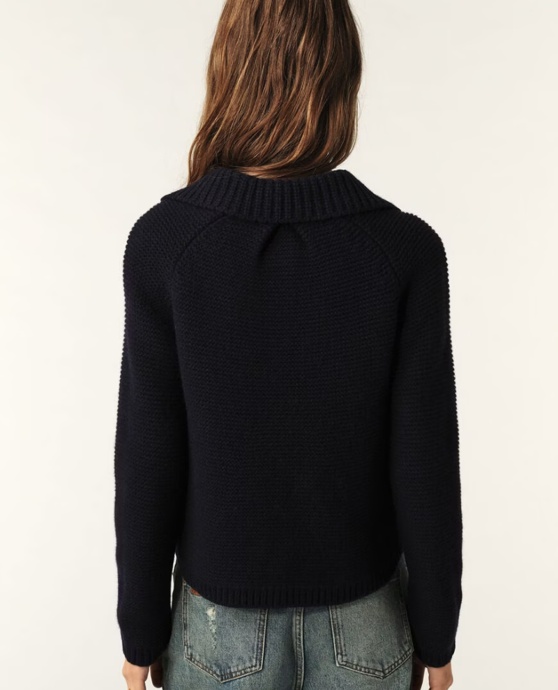 Ba&sh Gabriel Navy Blue Cradigan