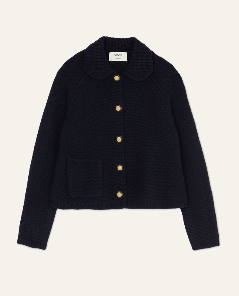 Ba&sh Gabriel Navy Blue Cradigan