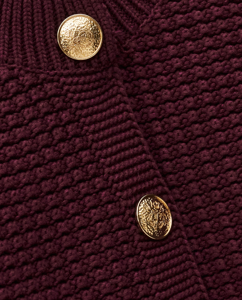 Ba&sh Garance Prune Red Cardigan