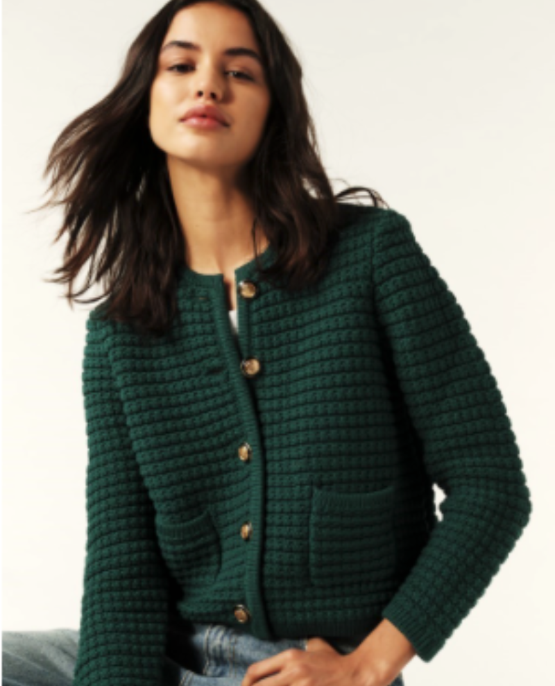 Ba&sh Gaspard Bottle Green Cardigan