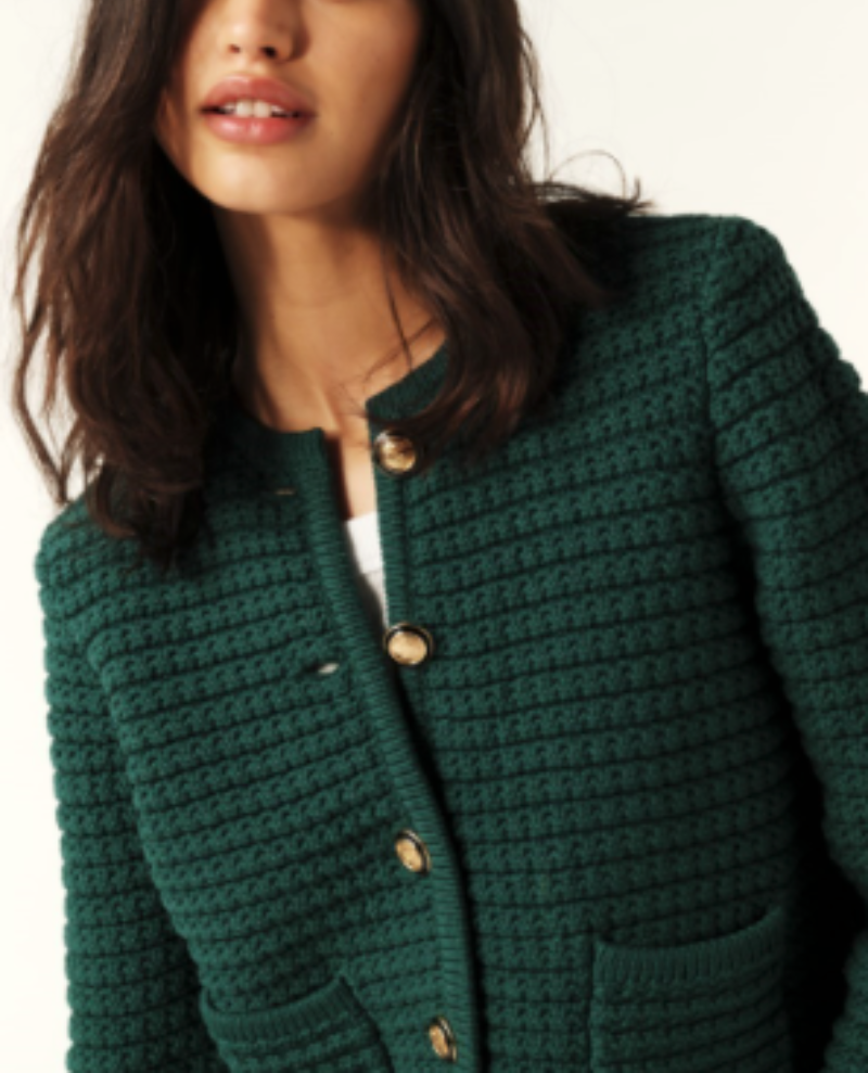 Ba&sh Gaspard Bottle Green Cardigan