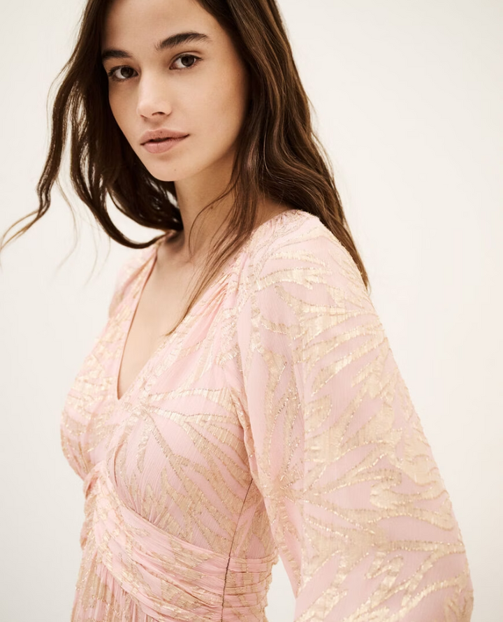 Ba&sh Mila Pale Rose Pink Maxi Dress