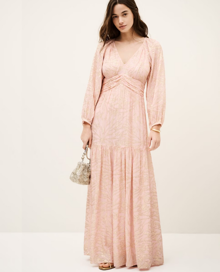Ba&sh Mila Pale Rose Pink Maxi Dress