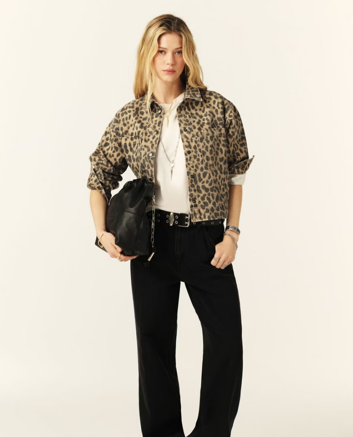Ba&sh Timotee Beige Leopard Jacket