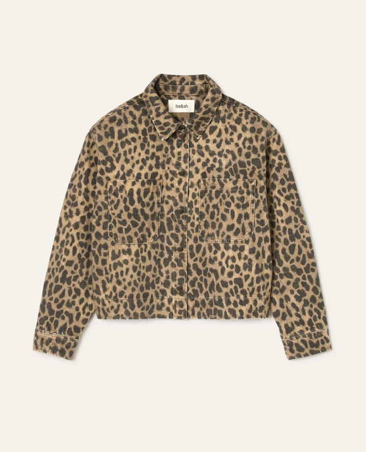 Ba&sh Timotee Beige Leopard Jacket