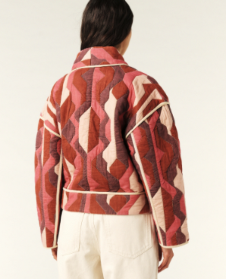 Ba&sh Trincy Bordeaux Patchwork Jacket