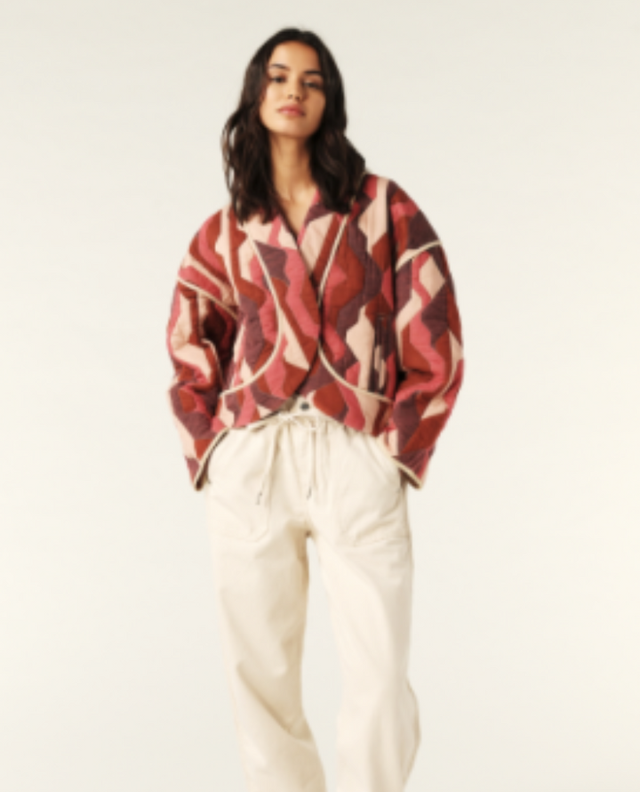 Ba&sh Trincy Bordeaux Patchwork Jacket
