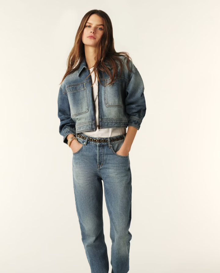 Ba&sh Vinciane Blue Denim Jacket