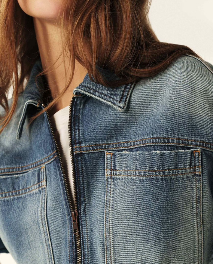 Ba&sh Vinciane Blue Denim Jacket
