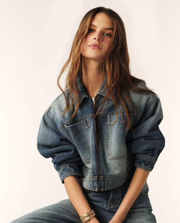 Ba&sh Vinciane Blue Denim Jacket