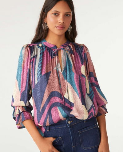 Ba&sh Wim Navy Top