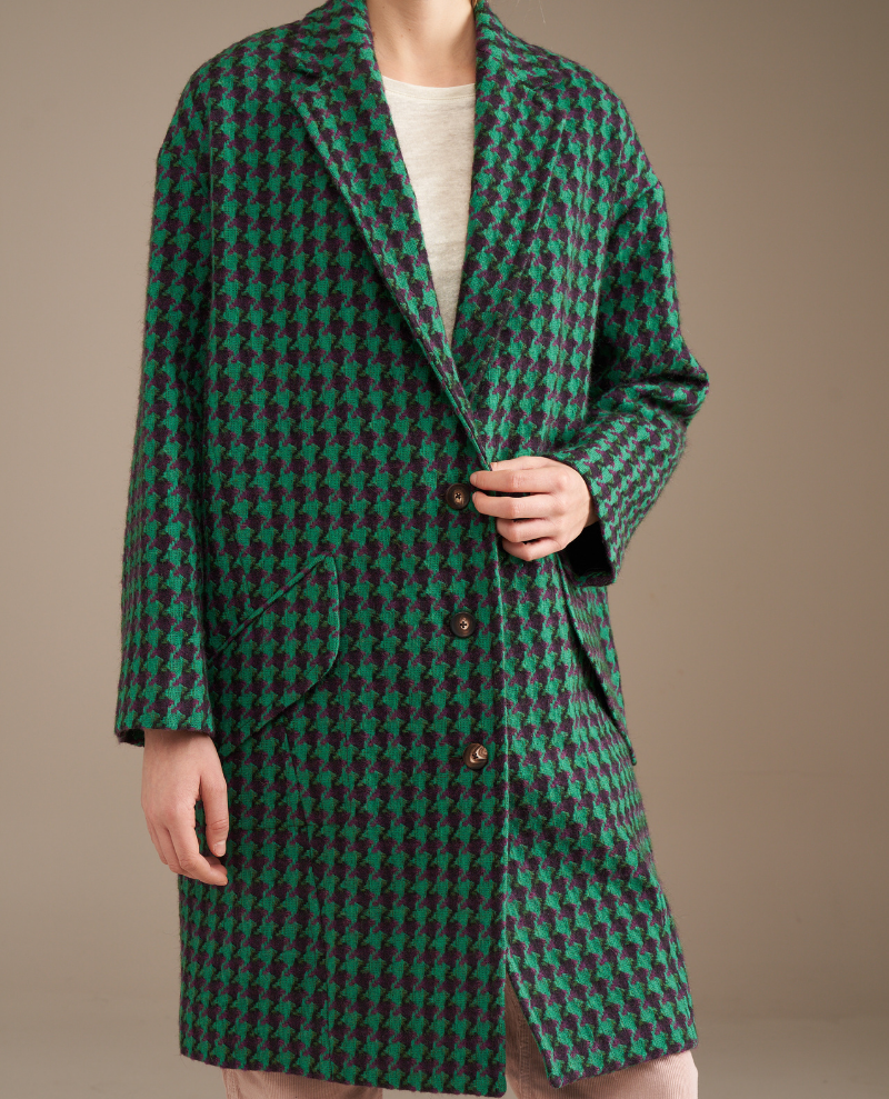 Bellerose Claire Green Check Coat