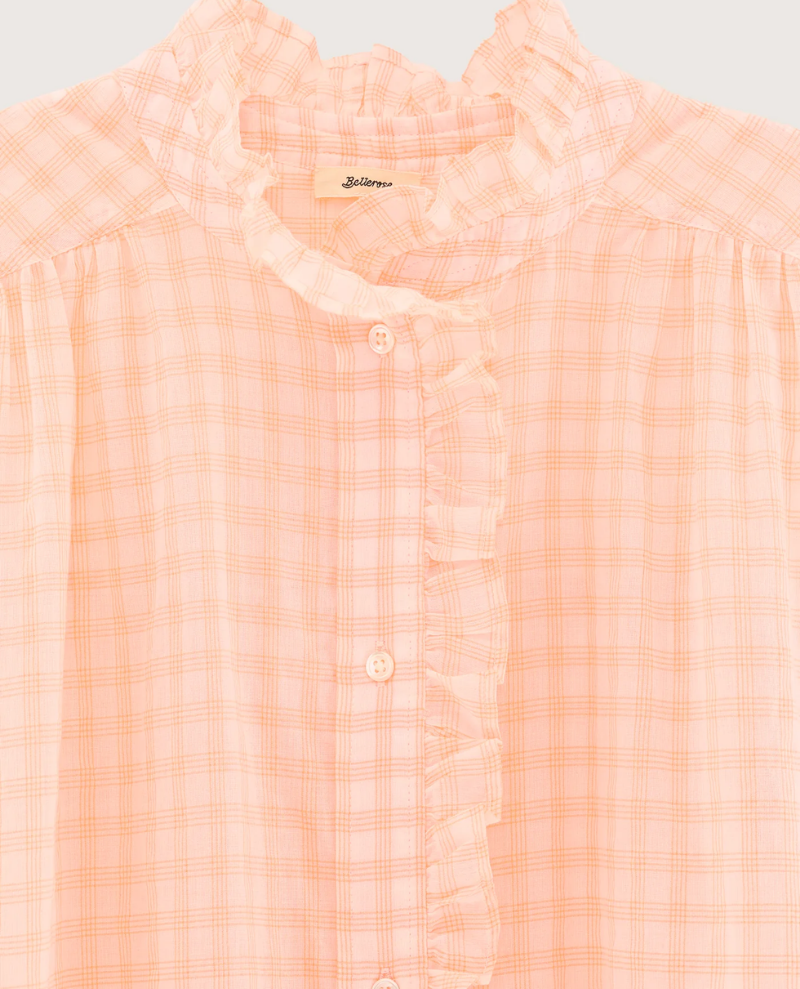 Bellerose Coyote Peach Check Blouse