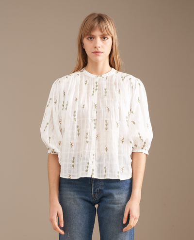 Bellerose Ink White Leaf Print Blouse