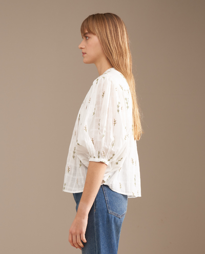 Bellerose Ink White Leaf Print Blouse