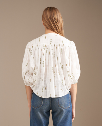 Bellerose Ink White Leaf Print Blouse