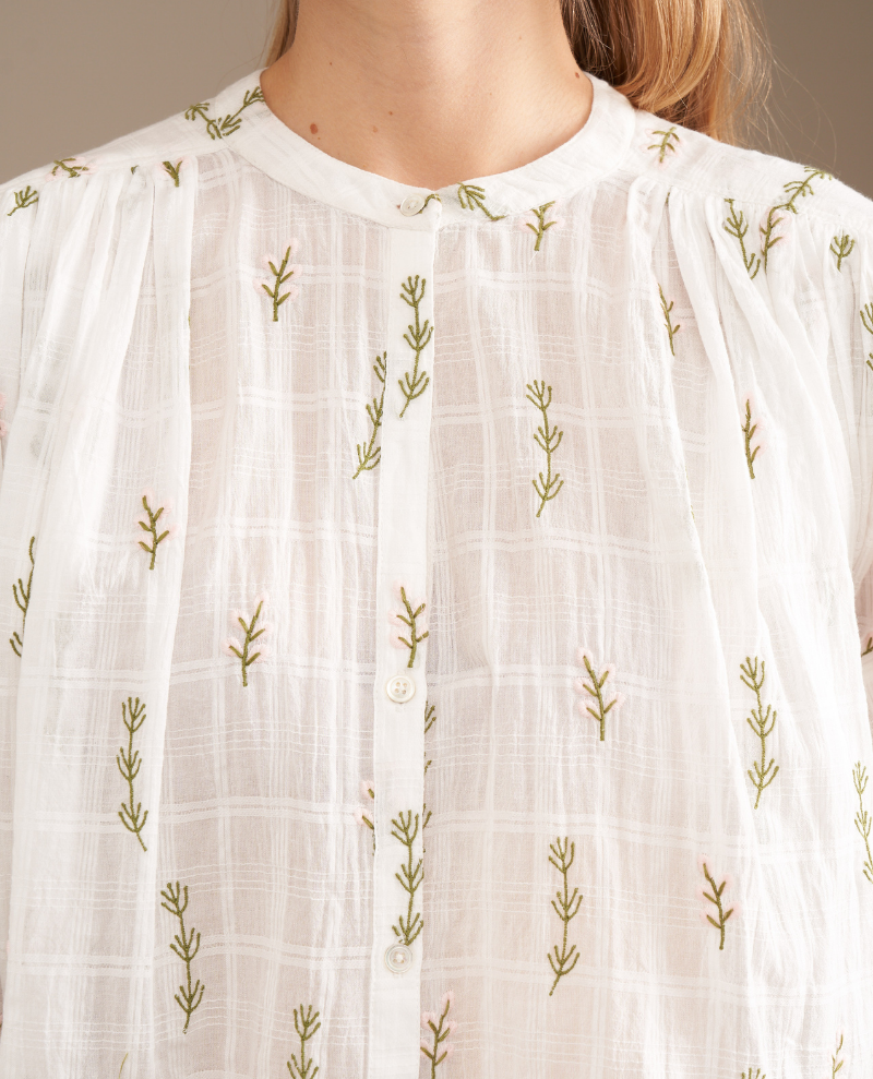 Bellerose Ink White Leaf Print Blouse