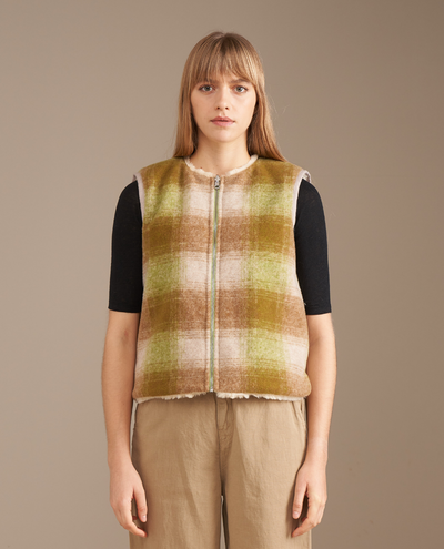Bellerose Less Check Brown Reversible Gilet