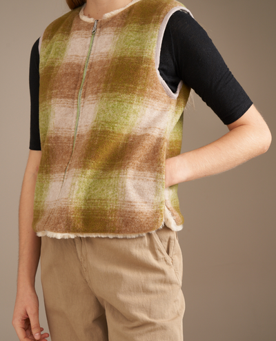 Bellerose Less Check Brown Reversible Gilet