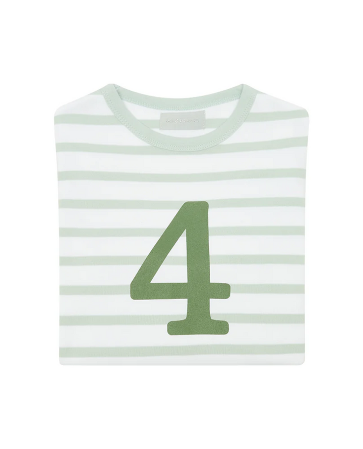 Bob and Blossom Powder Blue and White Striped Number T-Shirt