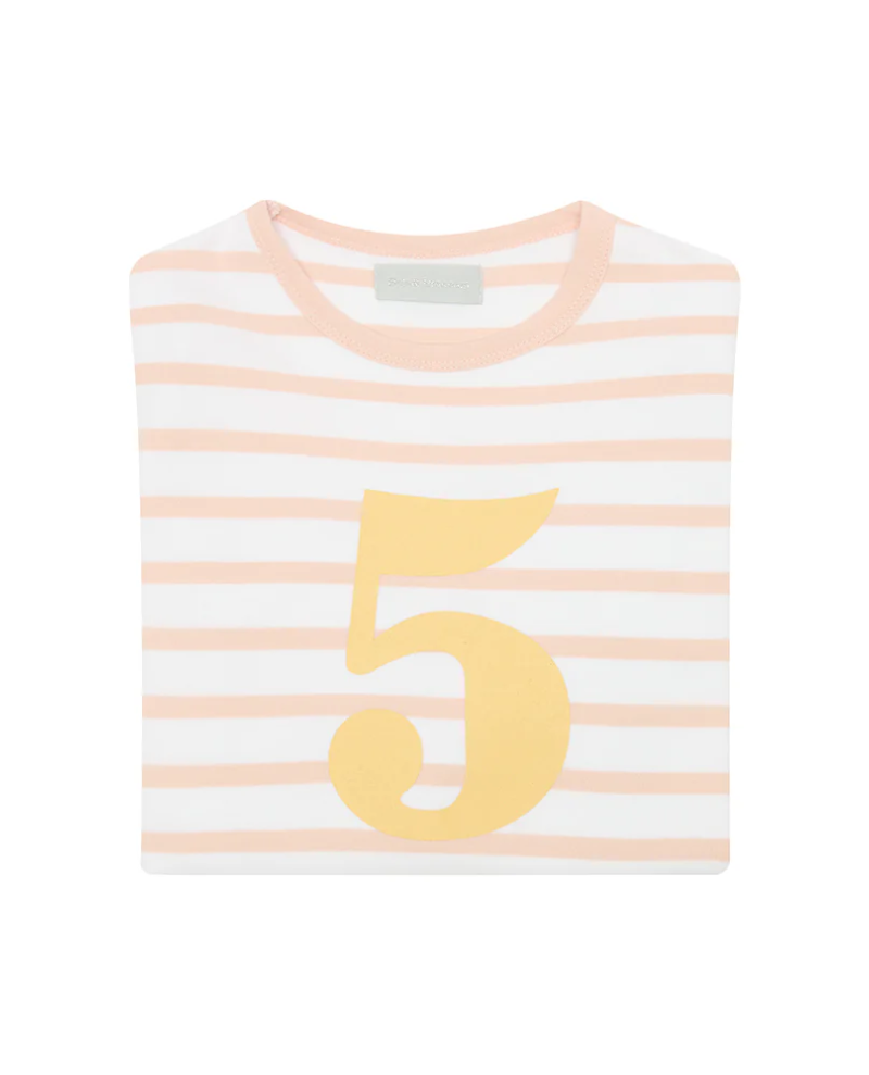 Bob and Blossom Powder Pink and White Striped Number T-Shirt
