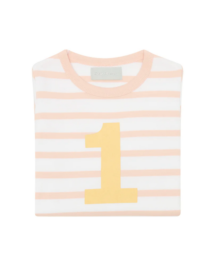 Bob and Blossom Powder Pink and White Striped Number T-Shirt