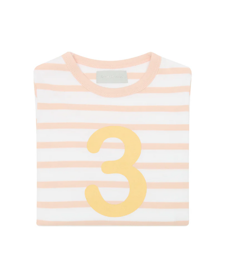 Bob and Blossom Powder Pink and White Striped Number T-Shirt