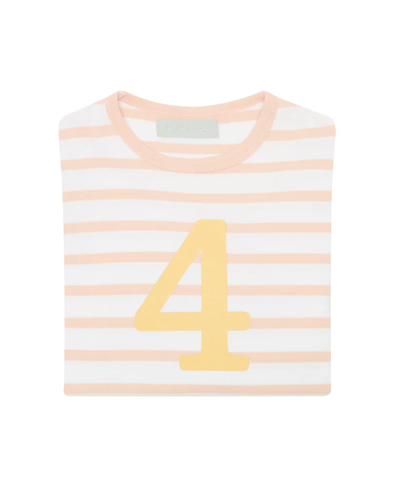 Bob and Blossom Powder Pink and White Striped Number T-Shirt