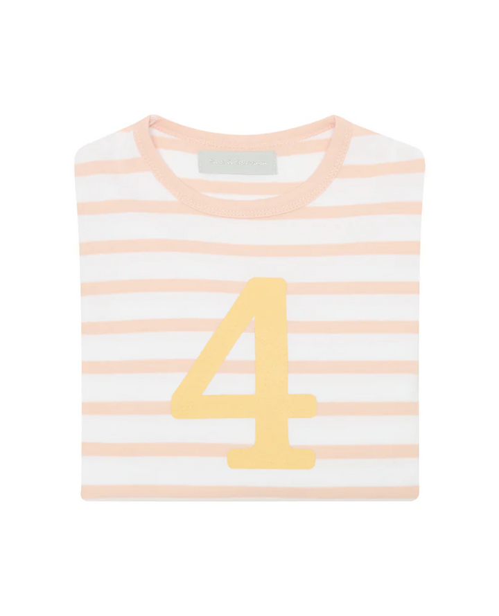Bob and Blossom Powder Pink and White Striped Number T-Shirt
