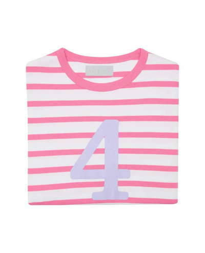 Bob and Blossom Hot Pink and White Striped Number T-Shirt