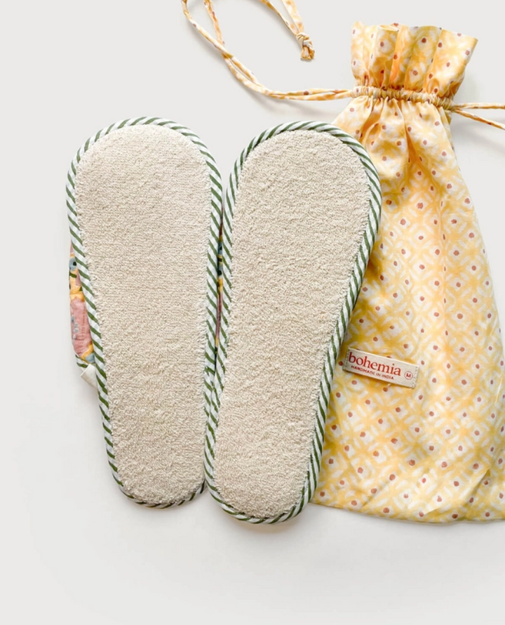 Bohemia Design Buttermilk Block Print Slippers