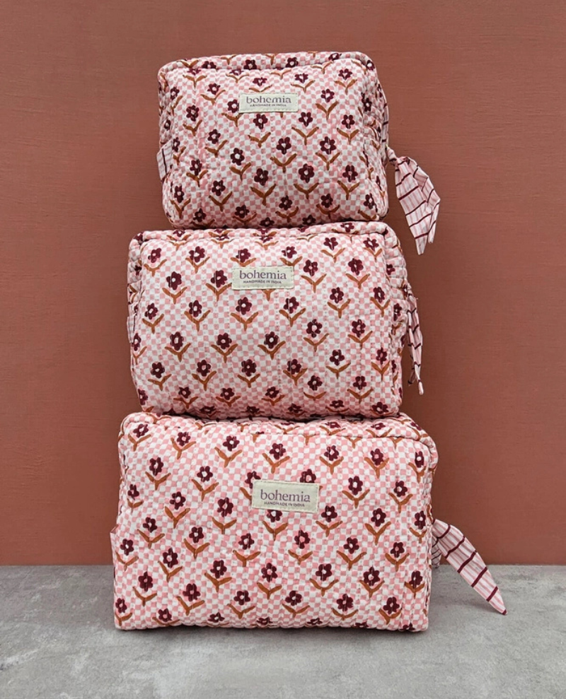 Bohemia Design Daisy Check Pink Washbag Medium