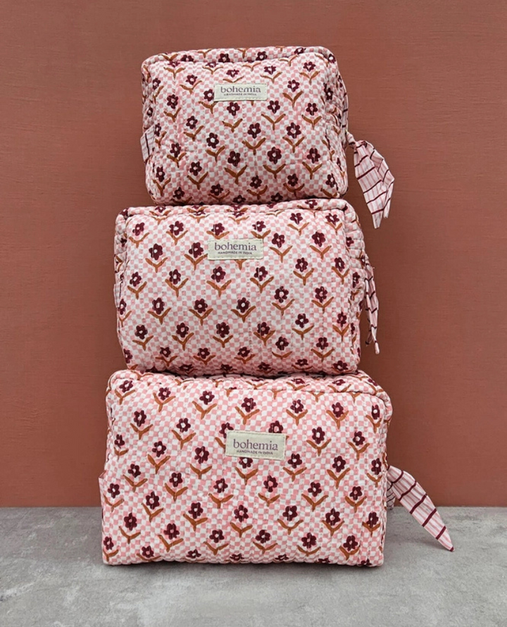 Bohemia Design Daisy Check Pink Washbag Medium