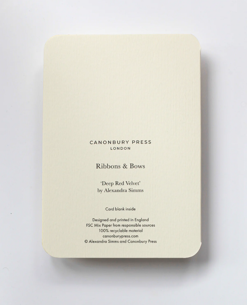 Canonbury Press Red Bow Notecard