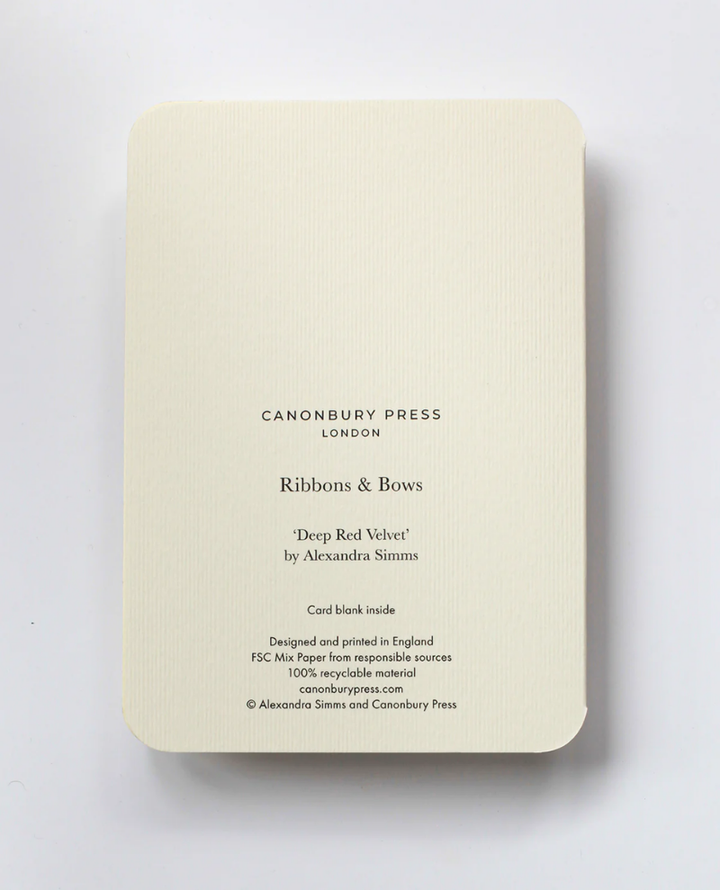 Canonbury Press Red Bow Notecard
