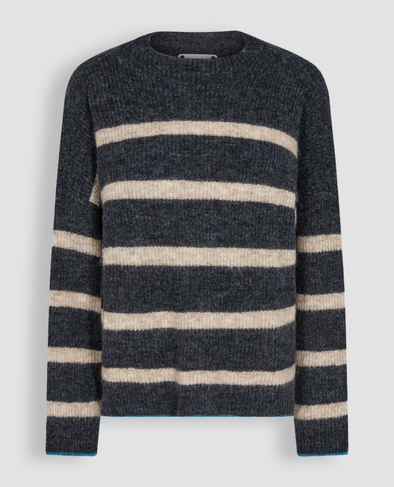 Cocouture Cozy Anthracite Stripe Turtleneck