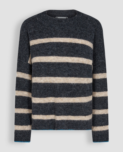 Cocouture Cozy Anthracite Stripe Turtleneck