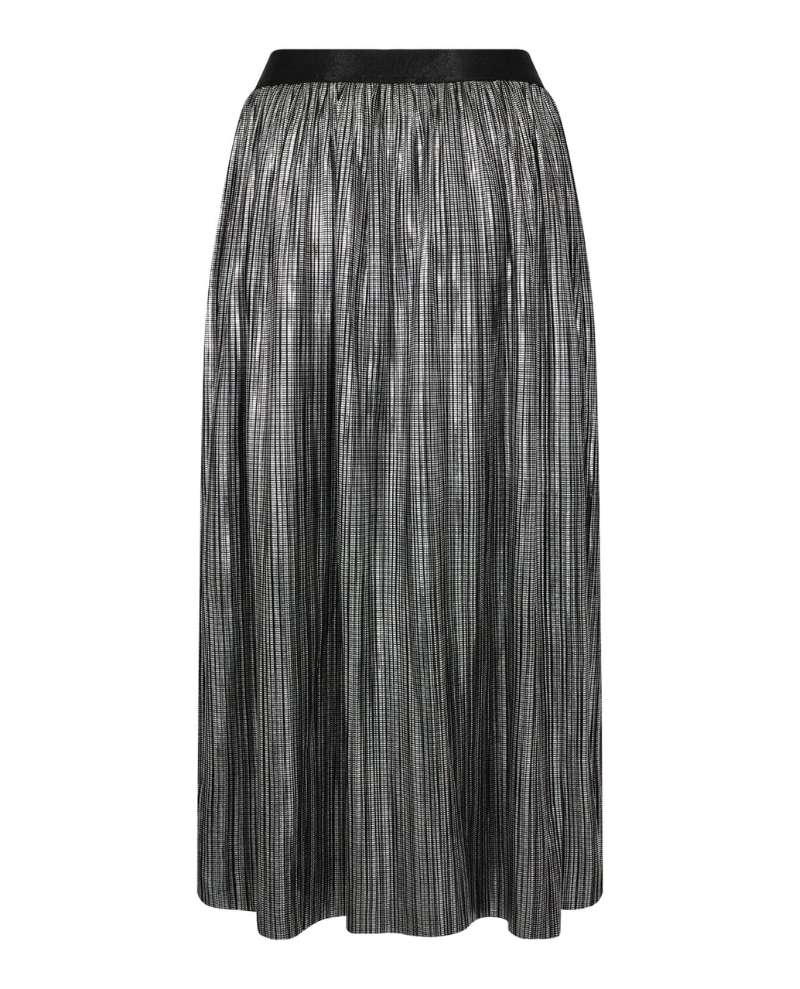 Cocouture Silver Metallic Plisse Skirt