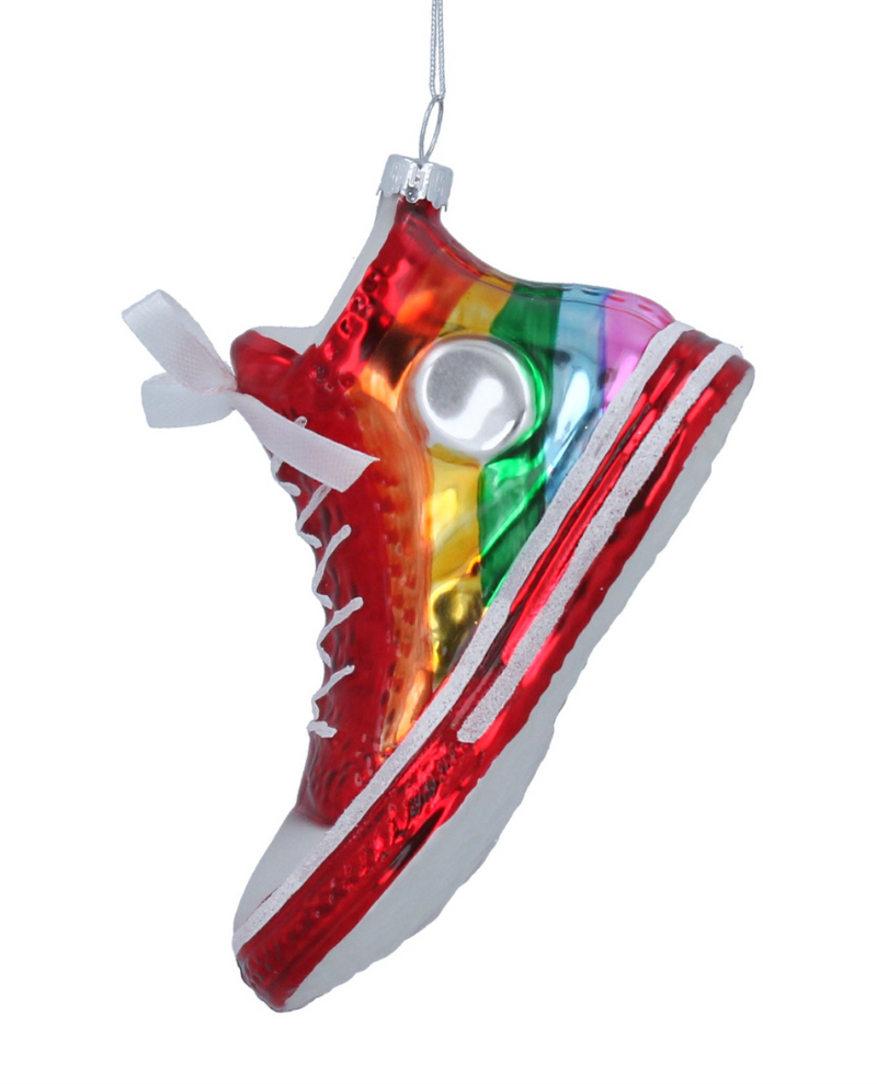 Gisela Graham Glass Rainbow Shoe Decoration