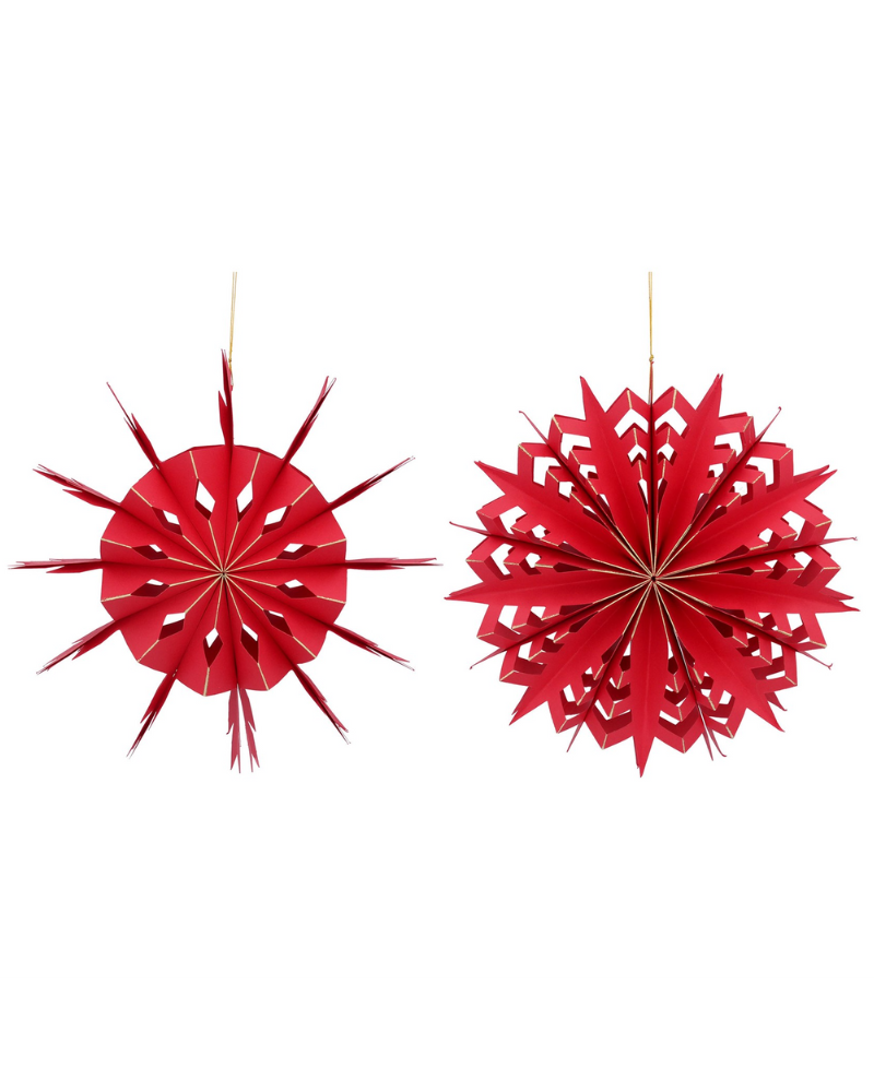 Gisela Graham Red Paper Star Burst Decoration