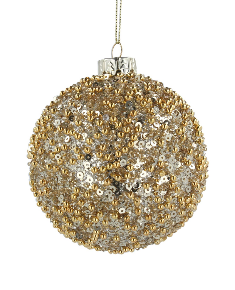 Gisela Graham Two-Tone Gold Glass Bauble
